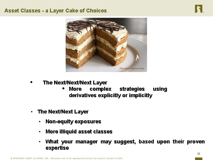 Asset Classes - a Layer Cake of Choices Text • Tex The Next/Next Layer