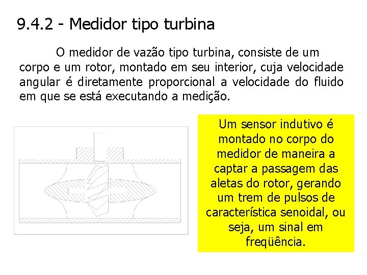 9. 4. 2 - Medidor tipo turbina O medidor de vazão tipo turbina, consiste