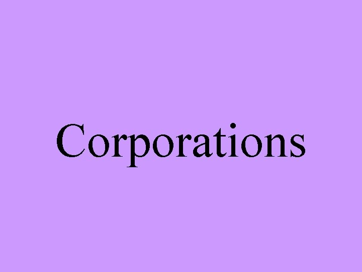 Corporations 