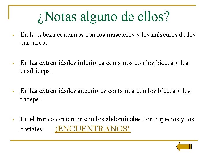 ¿Notas alguno de ellos? • En la cabeza contamos con los maseteros y los