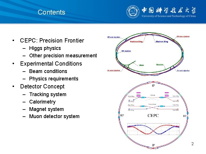 Contents • CEPC: Precision Frontier – Higgs physics – Other precision measurement • Experimental