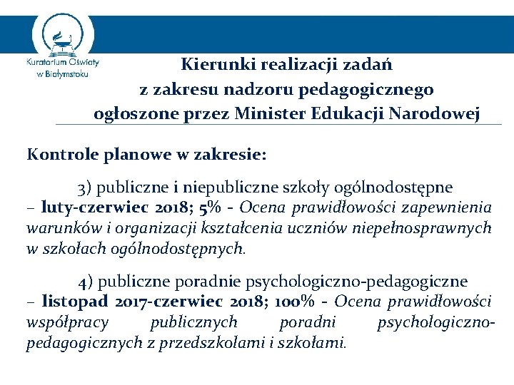 Kierunki realizacji zadań z zakresu nadzoru pedagogicznego ogłoszone przez Minister Edukacji Narodowej Kontrole planowe