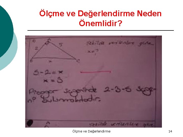 Ölçme ve Değerlendirme Neden Önemlidir? Ölçme ve Değerlendirme 14 