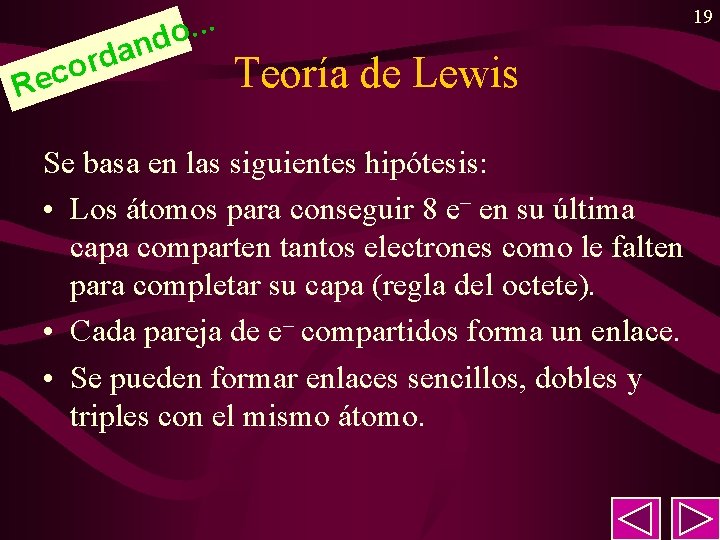 n a d or . . . o d Rec 19 Teoría de Lewis