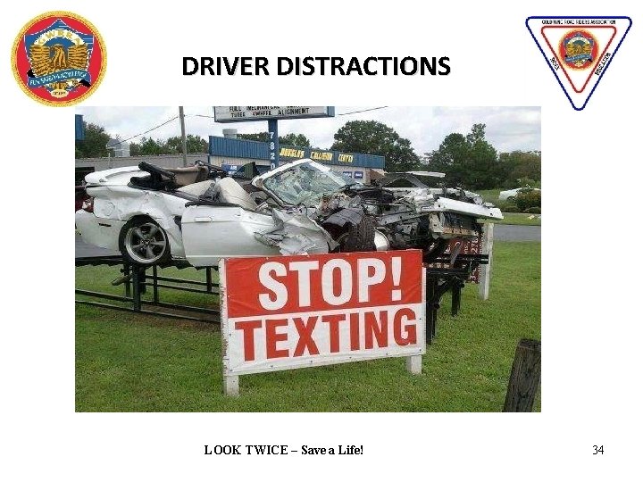 DRIVER DISTRACTIONS LOOK TWICE – Save a Life! 34 