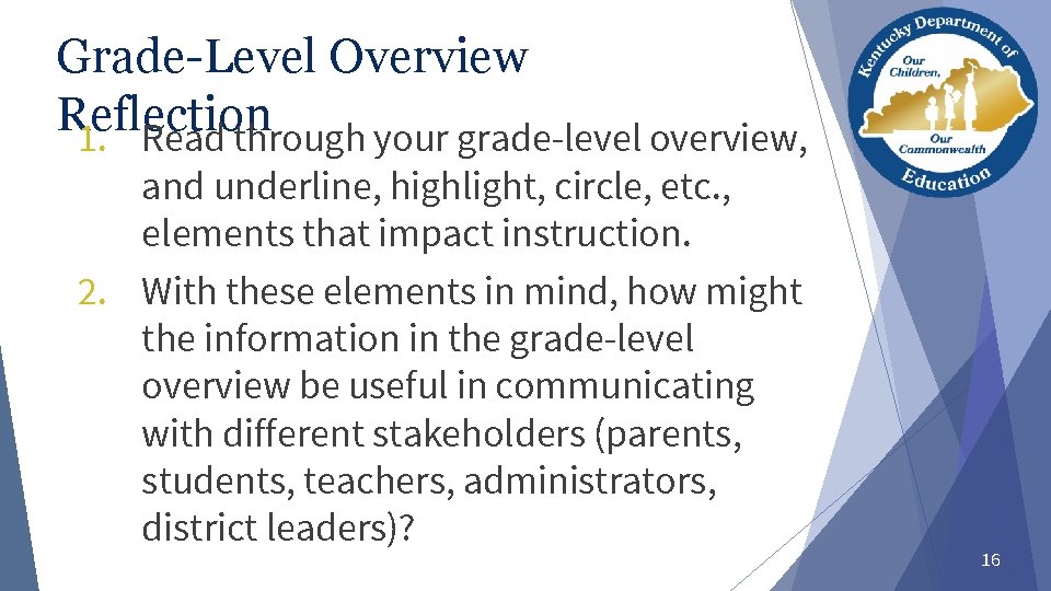 Grade-Level Overview Reflection 1. Read through your grade-level overview, and underline, highlight, circle, etc.
