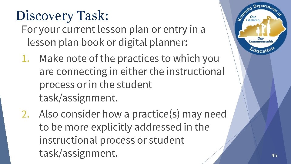 Discovery Task: For your current lesson plan or entry in a lesson plan book