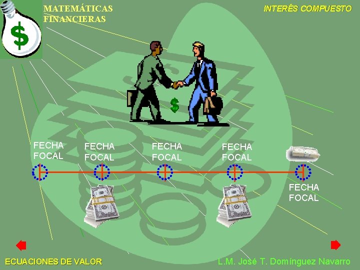 MATEMÁTICAS FINANCIERAS FECHA FOCAL INTERÉS COMPUESTO FECHA FOCAL ECUACIONES DE VALOR L. M. José