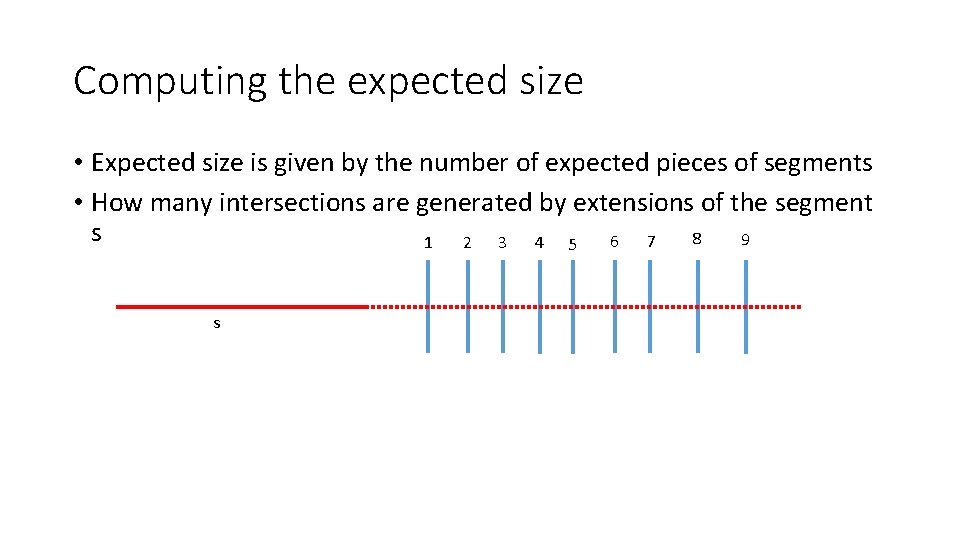Computing the expected size • Expected size is given by the number of expected