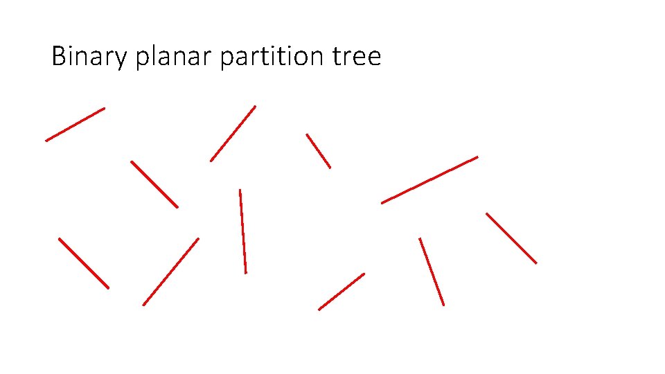 Binary planar partition tree 