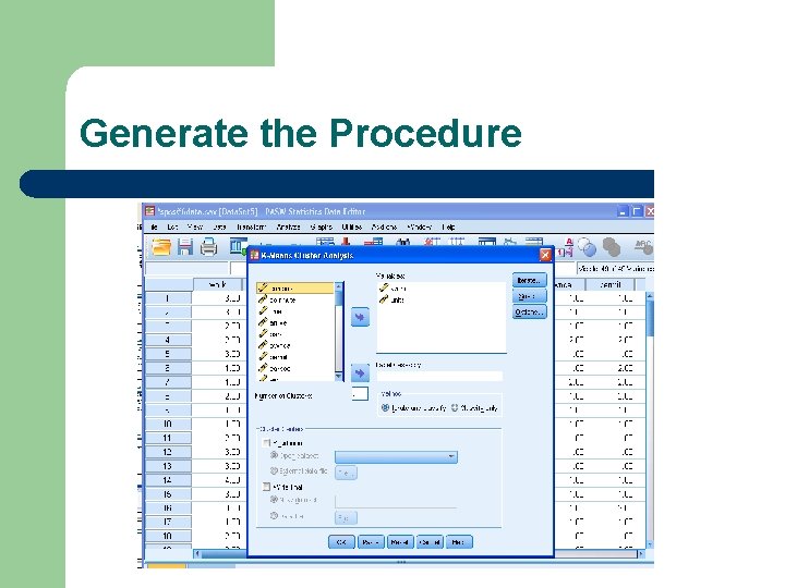 Generate the Procedure 