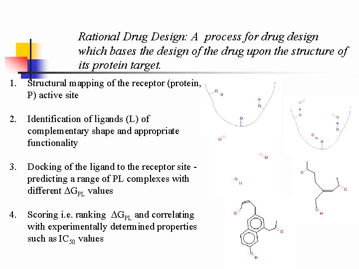 Rational Drug Design: A process for drug design which bases the design of the