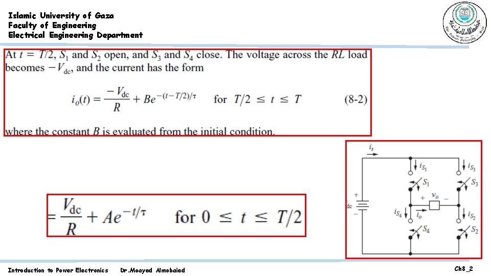 Islamic University of Gaza Faculty of Engineering Electrical Engineering Department Introduction to Power Electronics