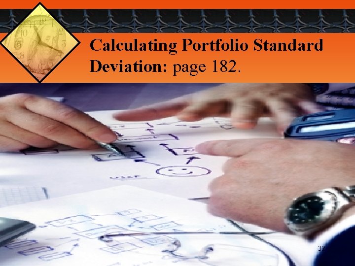 Calculating Portfolio Standard Deviation: page 182. 32 