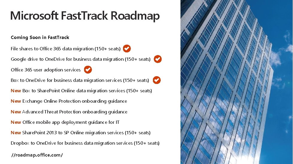 Microsoft Fast. Track Roadmap Coming Soon in Fast. Track File shares to Office 365