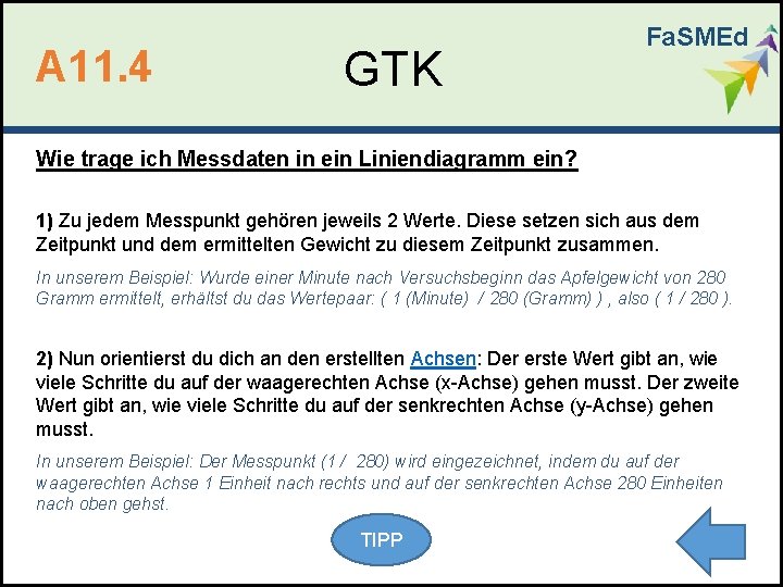 A 11. 4 GTK Fa. SMEd Wie trage ich Messdaten in ein Liniendiagramm ein?