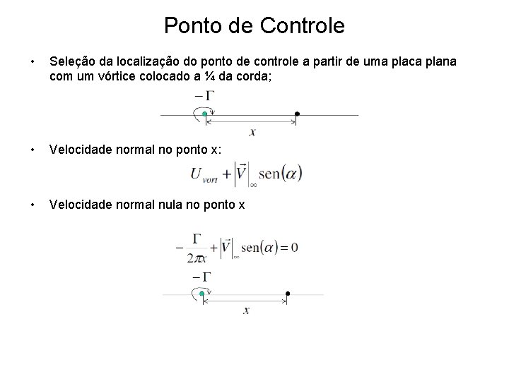 Ponto de Controle • Seleção da localização do ponto de controle a partir de