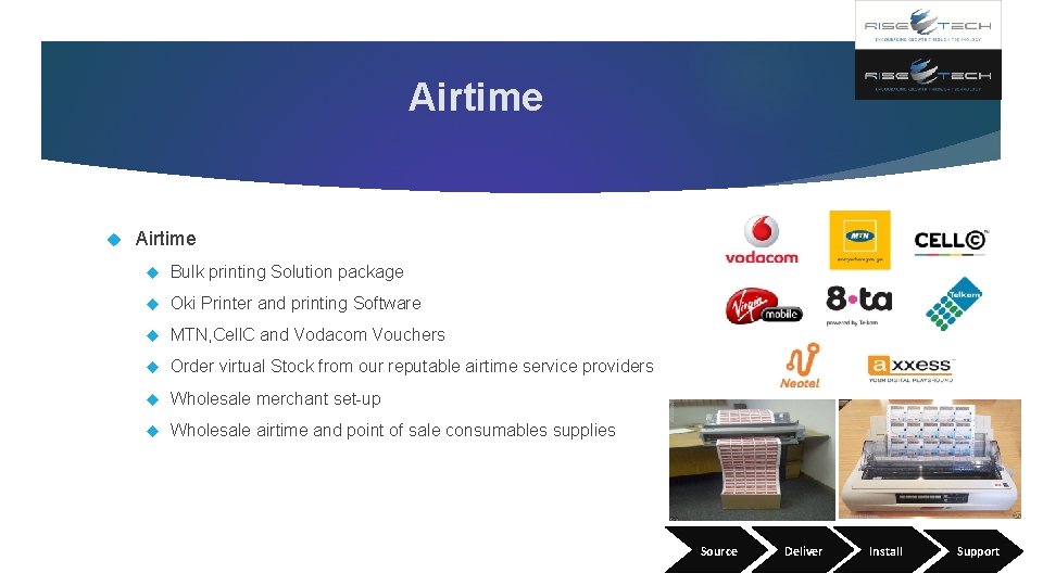 Airtime Bulk printing Solution package Oki Printer and printing Software MTN, Cell. C and