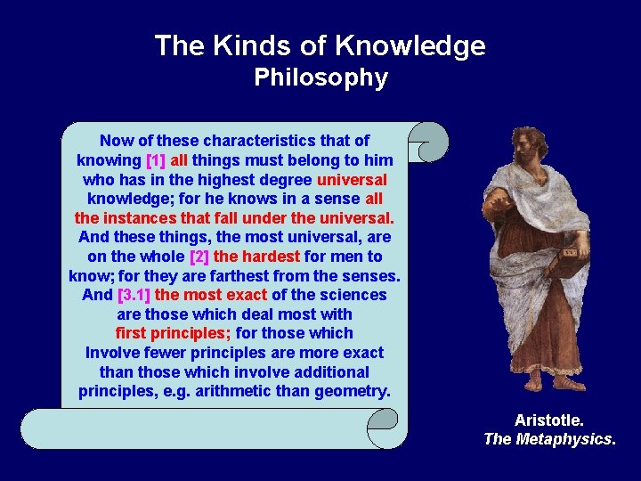 The Kinds of Knowledge Philosophy Now of these characteristics that of knowing [1] all