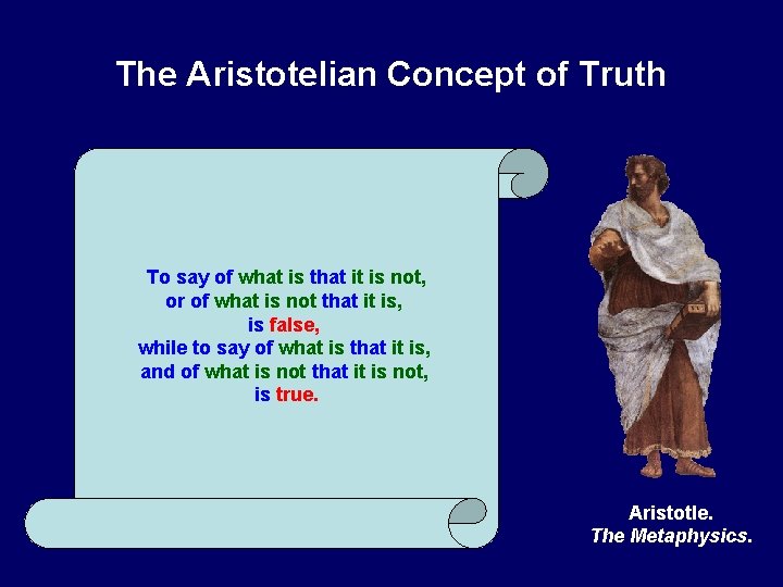 The Aristotelian Concept of Truth To say of what is that it is not,