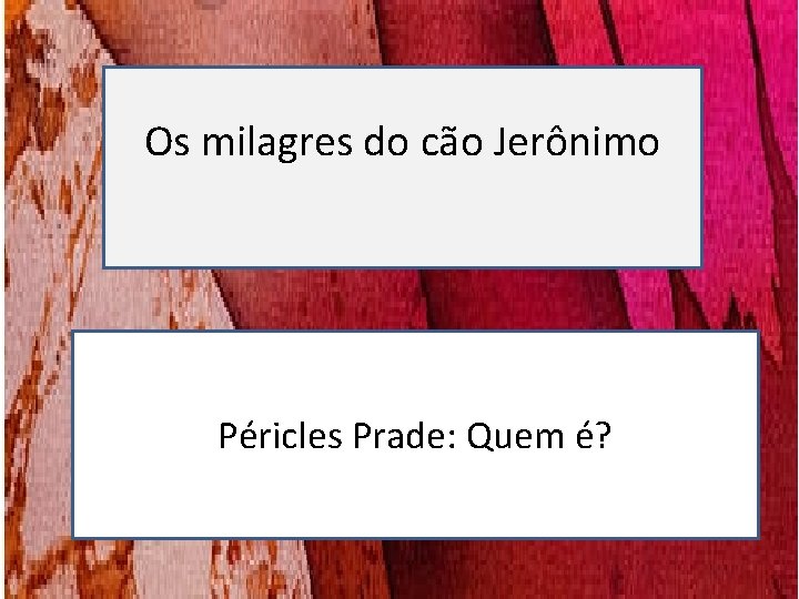 Os milagres do cão Jerônimo Péricles Prade: Quem é? Os milagres do cão Jerônimo Péricles Prade: Quem é?
