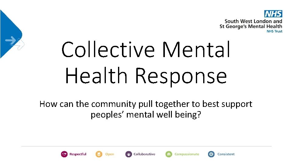 Collective Mental Health Response How can the community pull together to best support peoples’