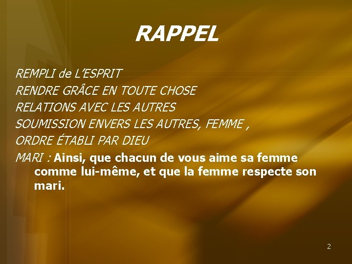 RAPPEL REMPLI de L’ESPRIT RENDRE GR CE EN TOUTE CHOSE RELATIONS AVEC LES AUTRES