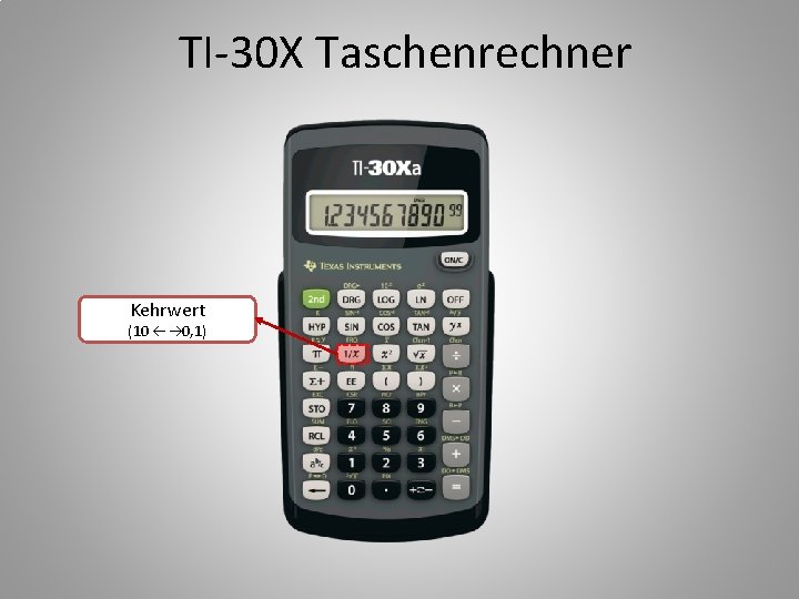 TI-30 X Taschenrechner Kehrwert (10 0, 1) 