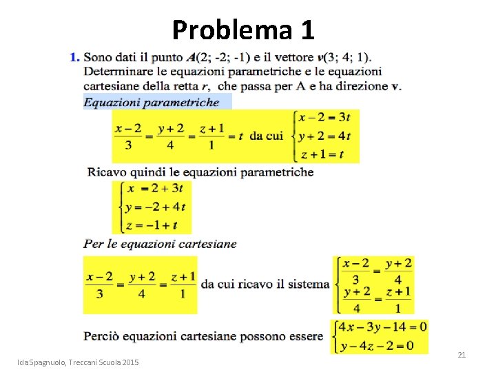 Problema 1 Ida Spagnuolo, Treccani Scuola 2015 21 Problema 1 Ida Spagnuolo, Treccani Scuola 2015 21