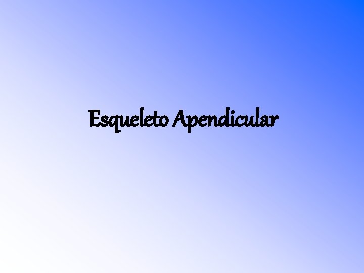 Esqueleto Apendicular 