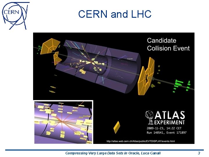 CERN and LHC Compressing Very Large Data Sets in Oracle, Luca Canali 3 