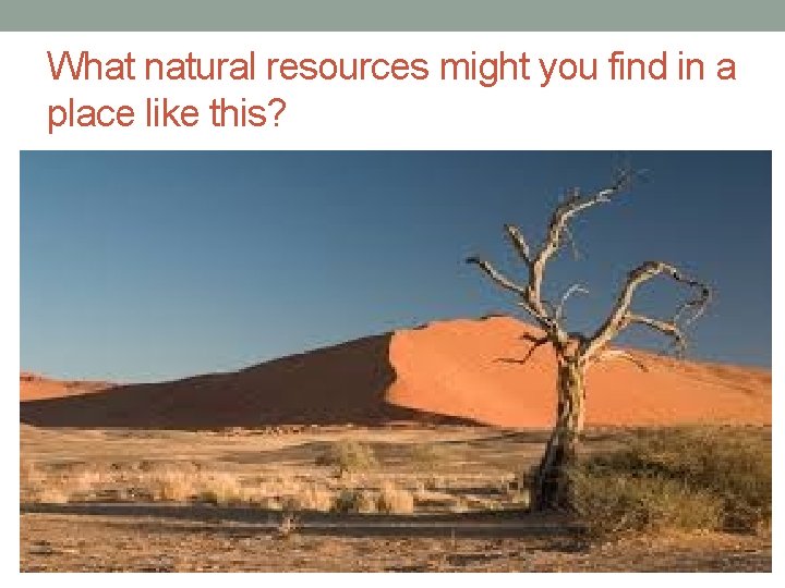 What natural resources might you find in a place like this? 