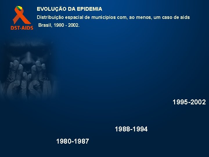 EVOLUÇÃO DA EPIDEMIA Distribuição espacial de municípios com, ao menos, um caso de aids