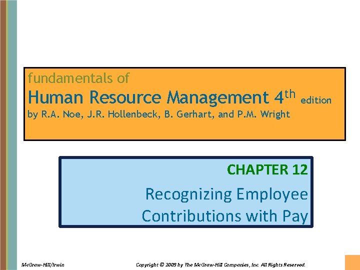 fundamentals of Human Resource Management 4 th edition by R. A. Noe, J. R.