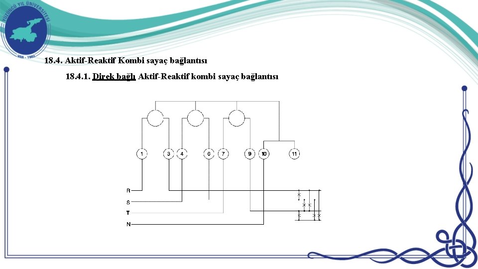 18. 4. Aktif-Reaktif Kombi sayaç bağlantısı 18. 4. 1. Direk bağlı Aktif-Reaktif kombi sayaç