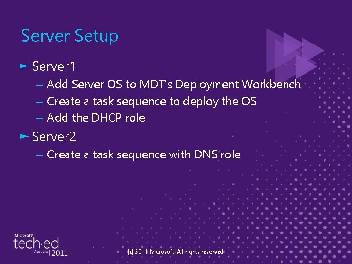 Server Setup ► Server 1 – Add Server OS to MDT’s Deployment Workbench –