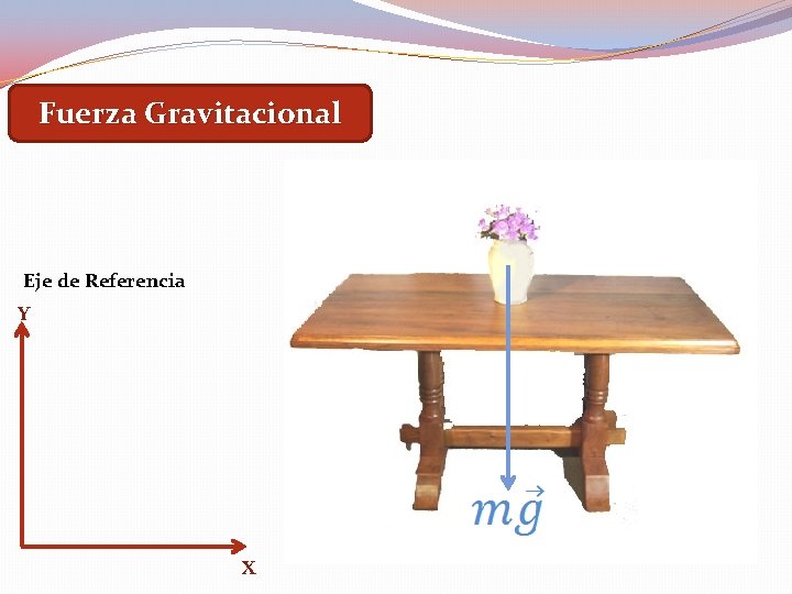 Fuerza Gravitacional Eje de Referencia Y X 