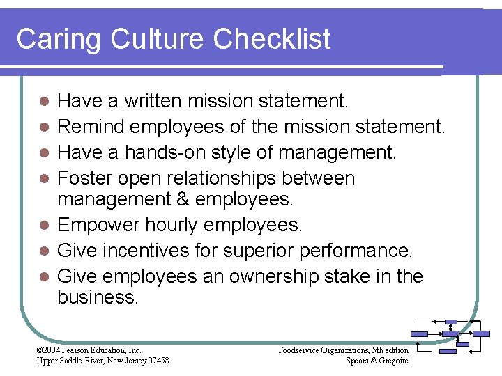 Caring Culture Checklist l l l l Have a written mission statement. Remind employees Caring Culture Checklist l l l l Have a written mission statement. Remind employees