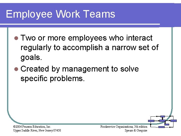 Employee Work Teams l Two or more employees who interact regularly to accomplish a Employee Work Teams l Two or more employees who interact regularly to accomplish a