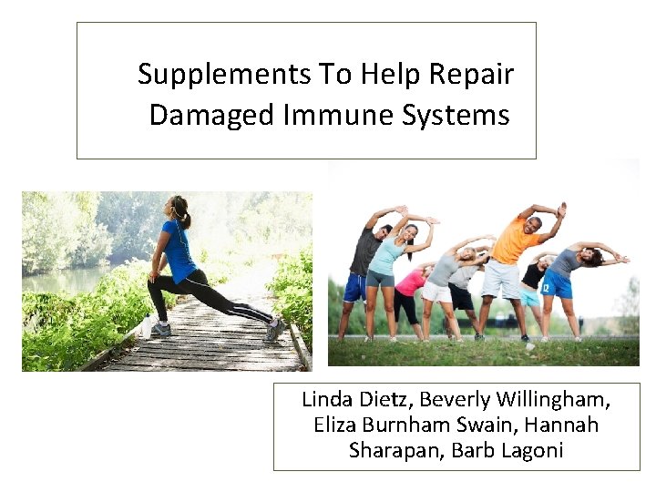 Supplements To Help Repair Damaged Immune Systems Linda Dietz, Beverly Willingham, Eliza Burnham Swain, Supplements To Help Repair Damaged Immune Systems Linda Dietz, Beverly Willingham, Eliza Burnham Swain,