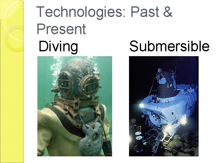 Technologies: Past & Present Diving Submersible s 