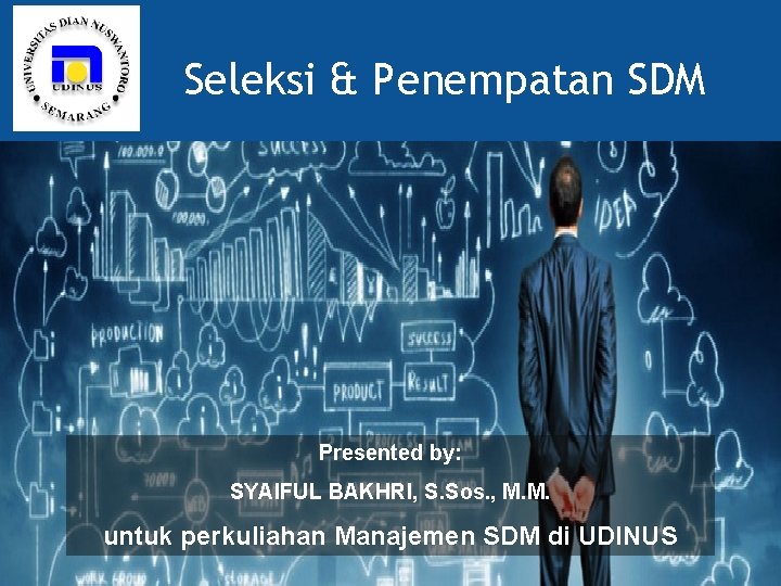Seleksi & Penempatan SDM Presented by: SYAIFUL BAKHRI, S. Sos. , M. M. untuk