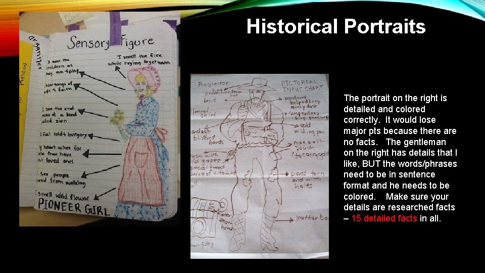 Historical Portraits The portrait on the right is detailed and colored correctly. It would