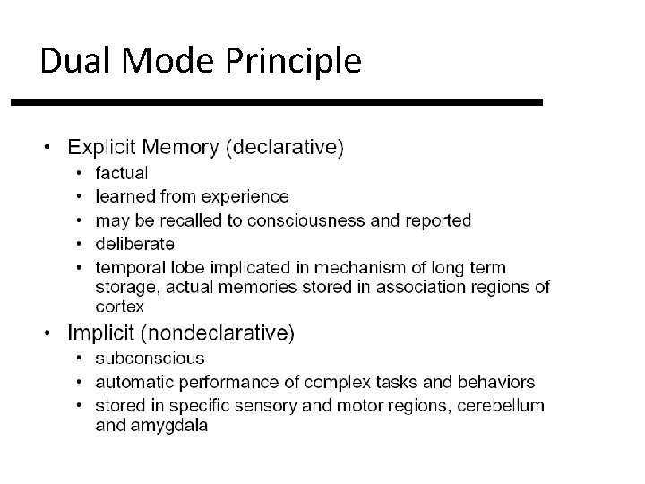 Dual Mode Principle 