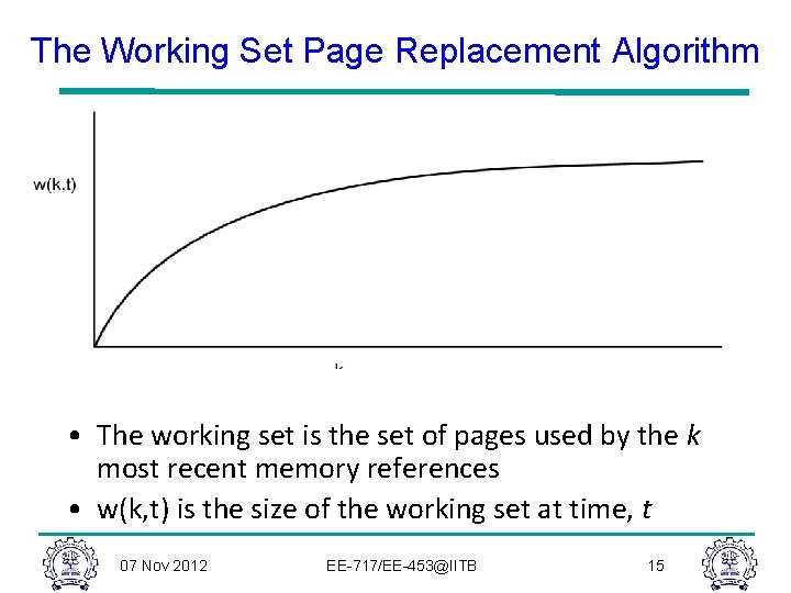 The Working Set Page Replacement Algorithm • The working set is the set of The Working Set Page Replacement Algorithm • The working set is the set of