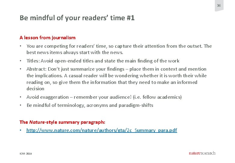 36 Be mindful of your readers’ time #1 A lesson from journalism • You 36 Be mindful of your readers’ time #1 A lesson from journalism • You