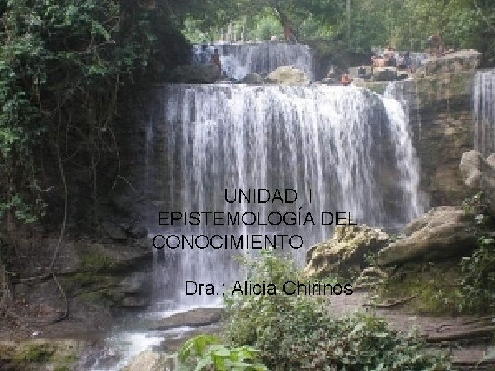 UNIDAD I EPISTEMOLOGÍA DEL CONOCIMIENTO Dra. : Alicia Chirinos 