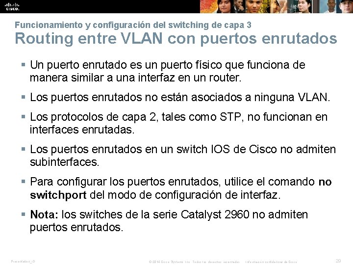 Funcionamiento y configuración del switching de capa 3 Routing entre VLAN con puertos enrutados