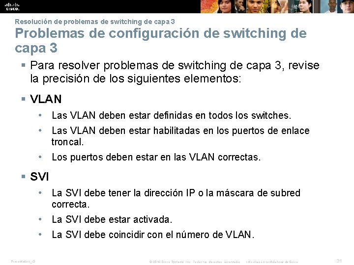 Resolución de problemas de switching de capa 3 Problemas de configuración de switching de