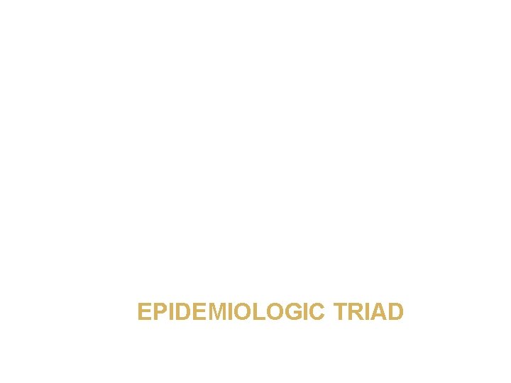 EPIDEMIOLOGIC TRIAD 